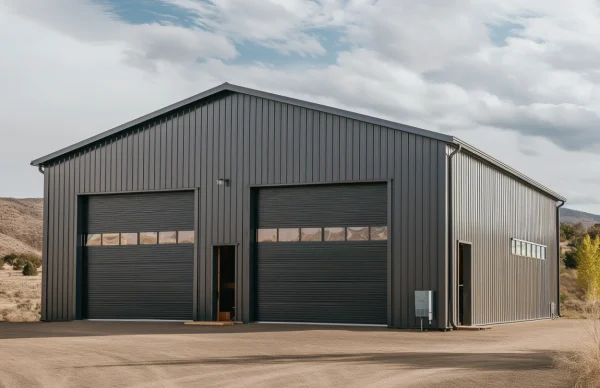 50x60 Metal Garage with two garage doors