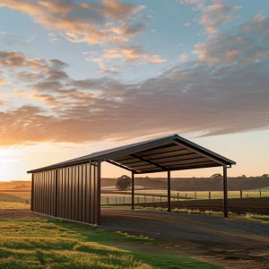 Partly Covered Carport on a Farm