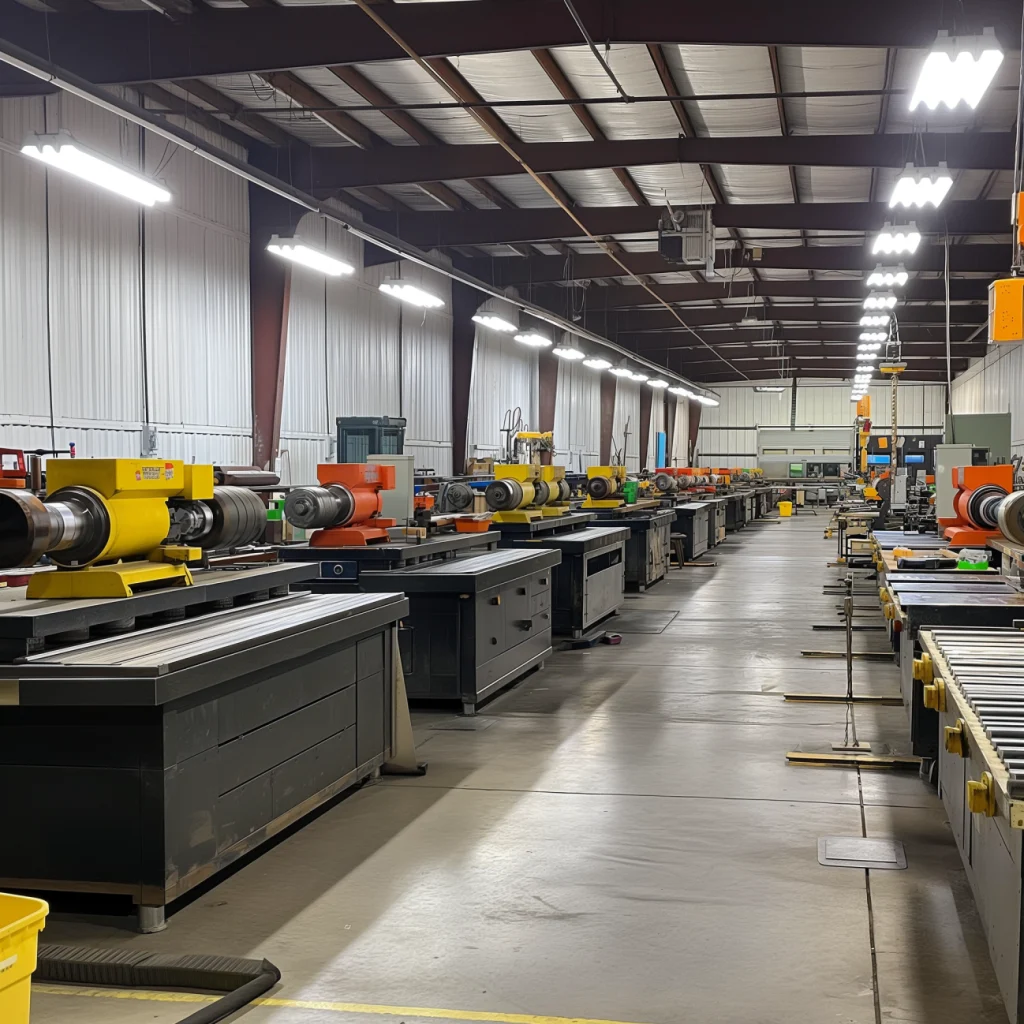 Inside of a steel built shop floor